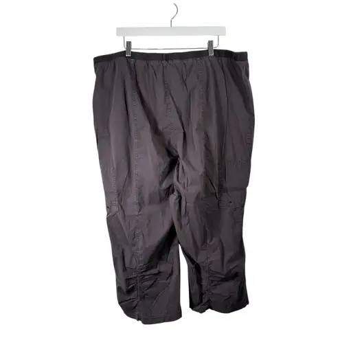 XCVI Cargo Cropped Pants Grey Ruched Leg Boho Y2K Cotton Womens Plus 3x
