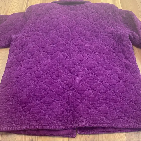 Eucalyptus Guatemalan Handmade Quilted Jacket Pea Coat 100% Cotton Purple XS