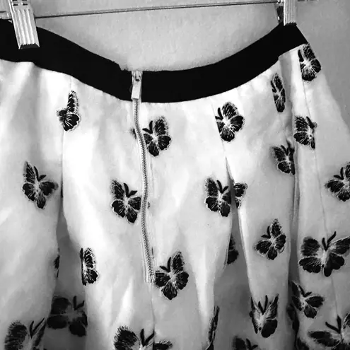 Talbots  Organza Size 8 Pleated Skirt Embroidered Butterflies Cocktail Fairygoth