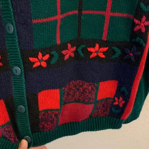 Christopher & Banks cardigan sz L holiday Christmas vintage 90s embroidered
