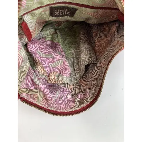 The Sak Iris Crossbody Bag In Red Pebbled Leather Zip Handbag Purse