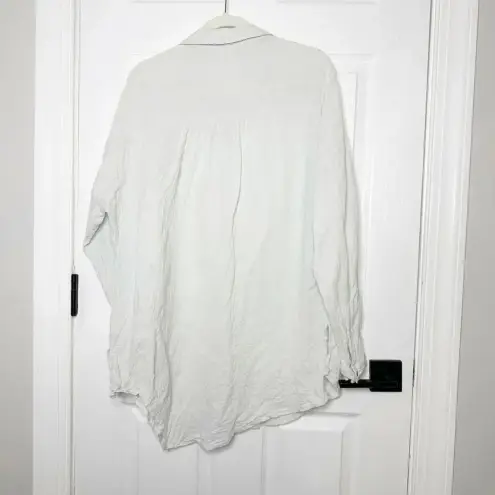 Free People  Womens Size Medium Gauzy Button Down‎ Shirt Swim Cover Up Mint