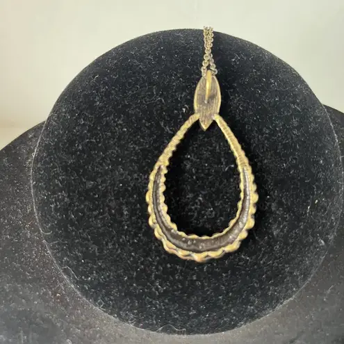 None Medieval Fantasy Egyptian Teardrop Rope Pendant Necklace Blue Stones Extender