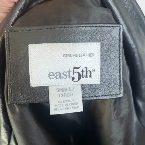 East 5th Black Genuine Leather Longline Boyfriend Leather Jacket Size Small