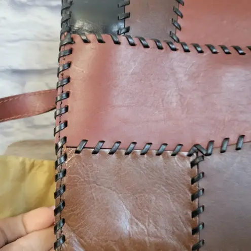 Patricia Nash Patchwork DANTE Crossbody Leather Flap Shoulder Bag