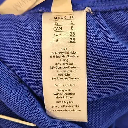 💕SEA LEVEL💕 Eco Essentials Keyhole Halter One Piece Swimsuit Cobalt Blue 6 NWT