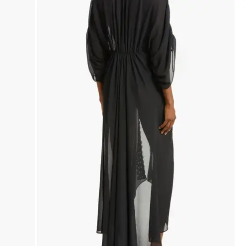 Ramy Brook Raelynn Black Lace Trip Swim Coverup Kimono