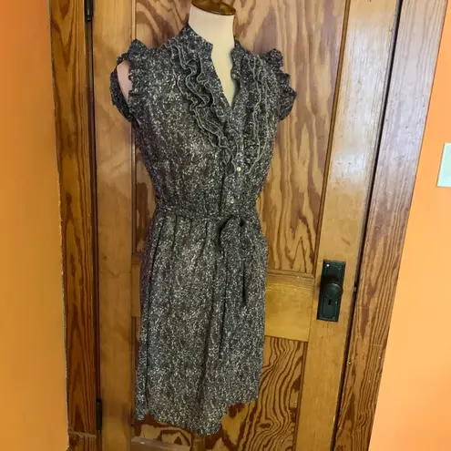 Style Rara Feminine floral ruffled midi dress