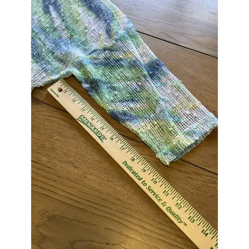 Lulu B Top Women Size Large Cover Up See Through 3/4 Sleeve Shirt Mesh Beach