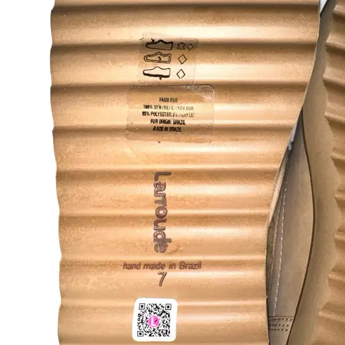 NIB Larroude Vail Nubuck Leather Boot in Sand And Cream 7 Size undefined