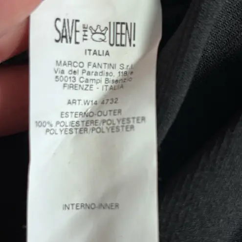 Save The Queen Italia Black Gray Tweed Colorblock Sheath Dress XL Square Neck Size M