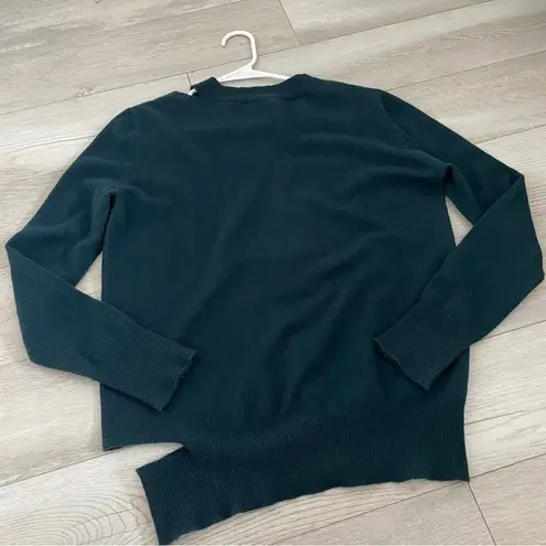 autumn cashmere Sweater cutout vneck womens Teal (xsmall) quiet luxury winter
