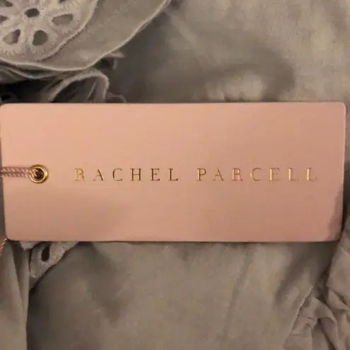 Rachel Parcell Eyelet Ruffle Detail Top Blue M