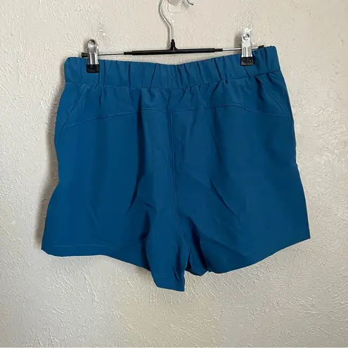 Halara NWT  High Waisted Pleated Side Pocket Casual Shorts 3" Small in Blue