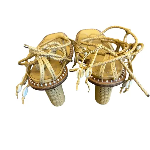 Ulla Johnson Cora High Heel Ankle Strap Sandals Seashell Leather Size 40 9.5 - Image 11