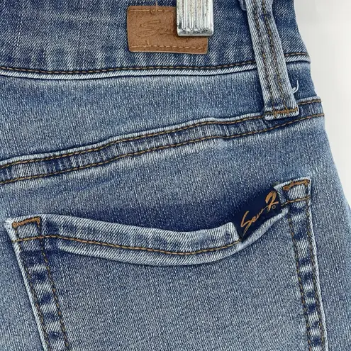 Seven7 Seven 7 Weekend Cut Off Stretch Jean Shorts Womens Size 4 Blue Denim F-195