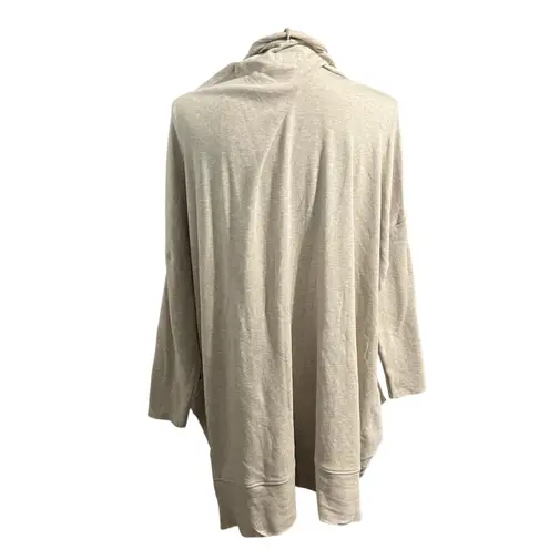 PACT Wmns Beige Organic Cotton Ribbed Sleeve Open Front Cardigan Sweater Sz M/L Tan Size L