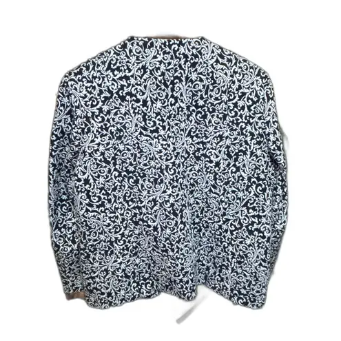 Alfred Dunner Black and White Floral Print Jacket