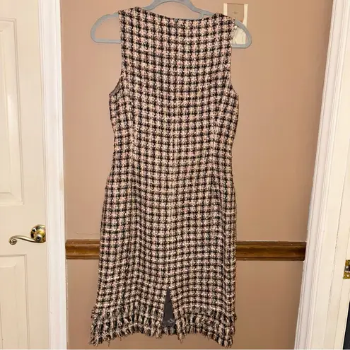 Yves cossette depeche mode vintage plaid tweed sleeveless dress pink black 4