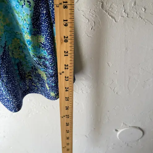 Y2K Yoyo5 Blue Floral Spaghetti Strap Tank Top Size M Funky Retro Going Out Top Size M