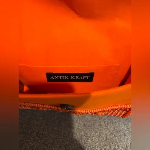 Antik Kraft Beaded Geometric Crossbody Clutch Orange Crossbody Bag purse