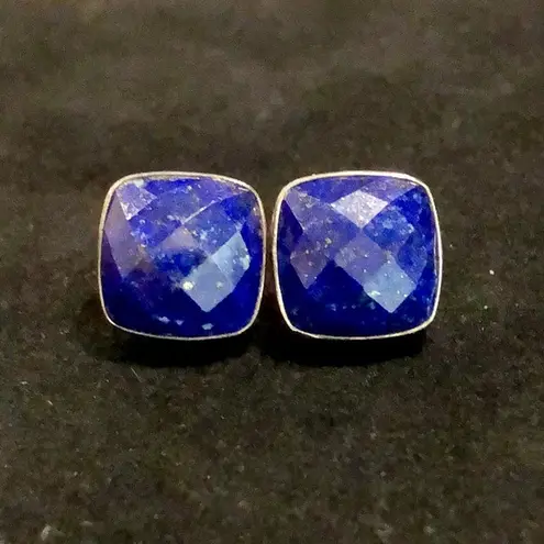 Sterling Silver JAY KING DTR Desert Trading Lapis Lazuli Faceted Earrings NIB