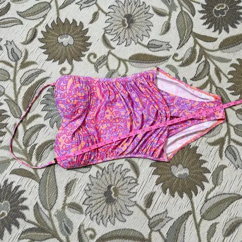 La Blanca Swimsuit One Piece Slimming Strapless Abstract 4 6