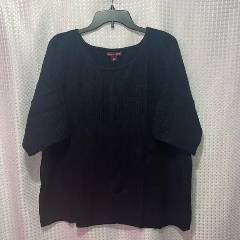 Jessica London Women's Plus Size knitted Crewneck Shell Short Sleeve Sweater