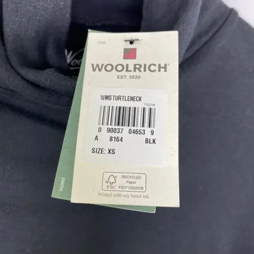 Woolrich Womens Black Turtleneck Shirt NWT Size XS Minimal Cotton Warm Winter