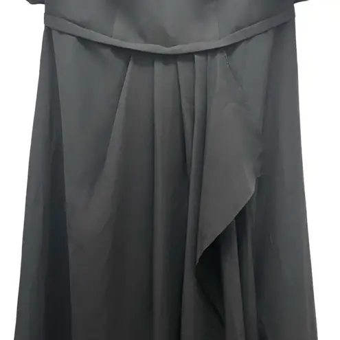 JJ's House NWT JJ’s House Black Maxi Floor-Length Chiffon Formal Dress With Ruffle Size 6