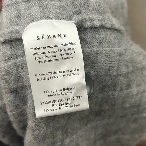 Sézane Sezane Manon Ribbed Sweater Dress Gray Women’s Small Long Sleeve Midi Button