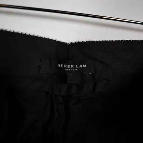 Derek Lam Wool Blend Silk Lined Black Micro Houndstooth Cropped Trouser Pants 6