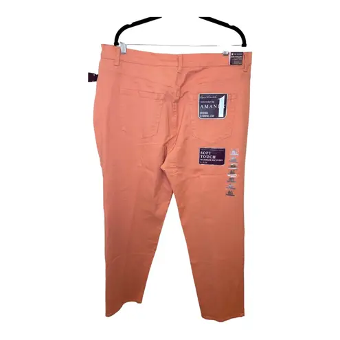 Gloria Vanderbilt Amanda Jeans 18W Coral Slimming Fit High Rise Straight NWT
