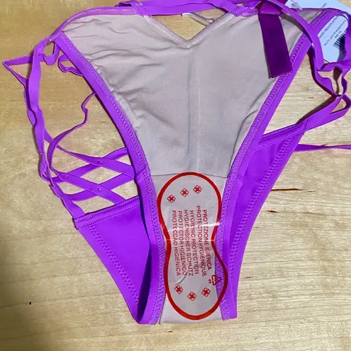 L'Agent by Agent Provocateur Melita Magenta Strappy Bikini Bottom Purple Size XS