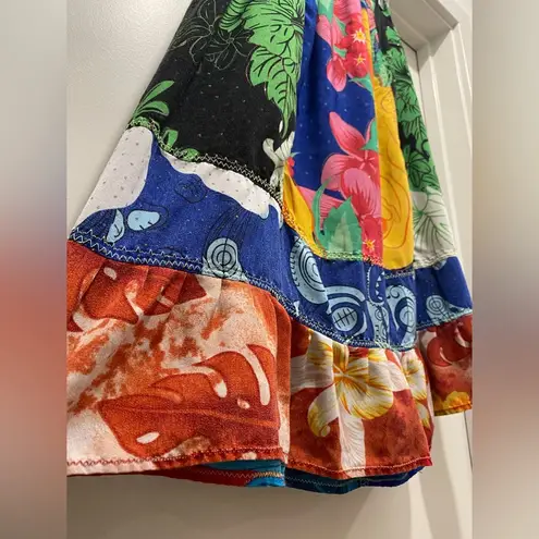 VTG Multicolored Colorful Floral Patterned Patchwork Mid