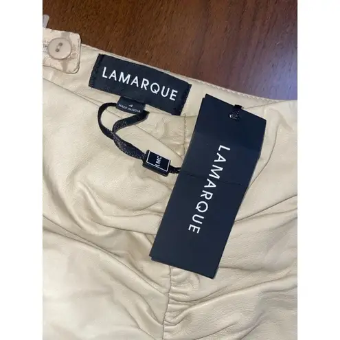 LAMARQUE x REVOLVE Aricia Leather Skirt in Beige 4 New Mini Tan