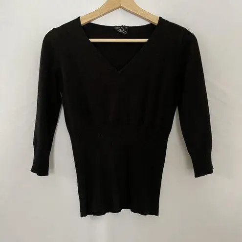 Cool Attitudes 3/4 sleeve cotton rayon nylon sweater v