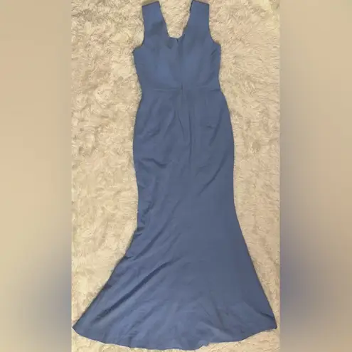 Dress the Population NWOT  Sandra Plunge Crepe Trumpet Gown Sky blue sz M