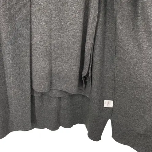 Akris Gray Cashmere Wool Knit Long Cardigan Sweater Tunic Top Set