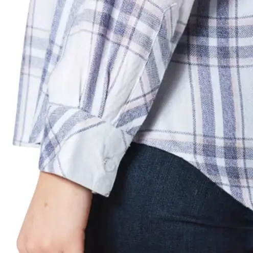 Rails Hunter White Blush Blue Patriot Plaid Button Down Flannel Shirt Size S