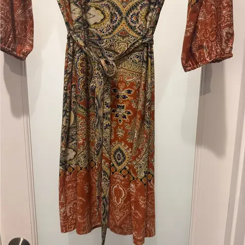 AUW Multicolored Paisley 3/4 Sleeve Dress Size 6