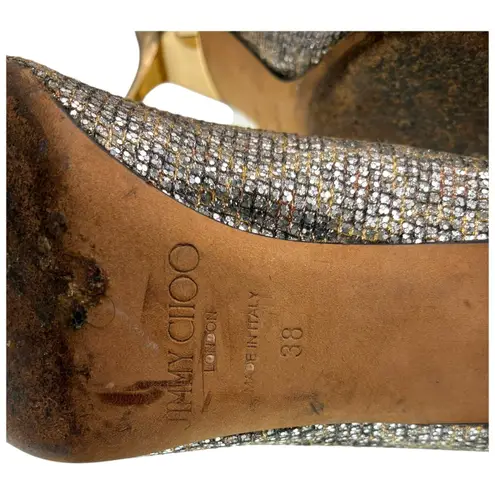 Jimmy Choo Glitter Heels Pointed Toe Stiletto Pumps Women Size 38