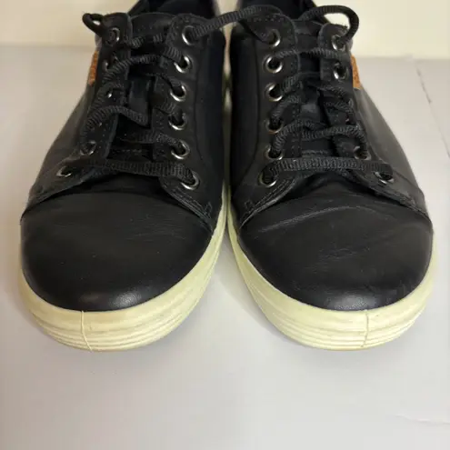 Ecco Soft 7 Black Leather Lace Up Sneakers Women's Size 39