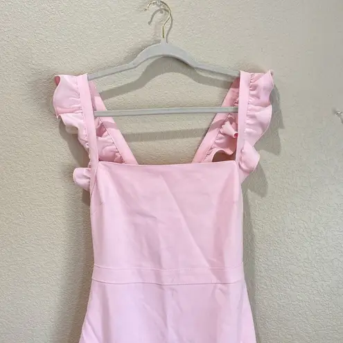 Likely Hara Dress in Rose Shadow Pink Ruffle Strap Size 4 Formal Midi Mermaid