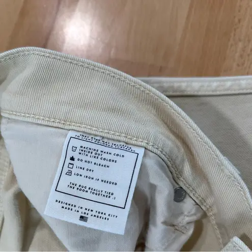 AYR The Beat Drop Jeans Barrel Leg in Straw Hat Cream Tan 34 Neutral Minimalist