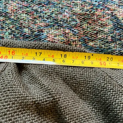 onetheland Gray Fringe Poncho Shrug with Open Front SZ L Cardigan Over The Shoulder Western