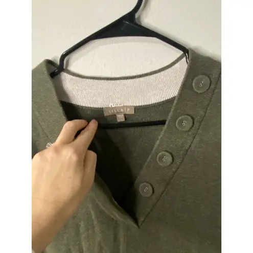 Lilla P Women's Easy Button Shawl Collar Sweater, Moss Green, Size Large Green