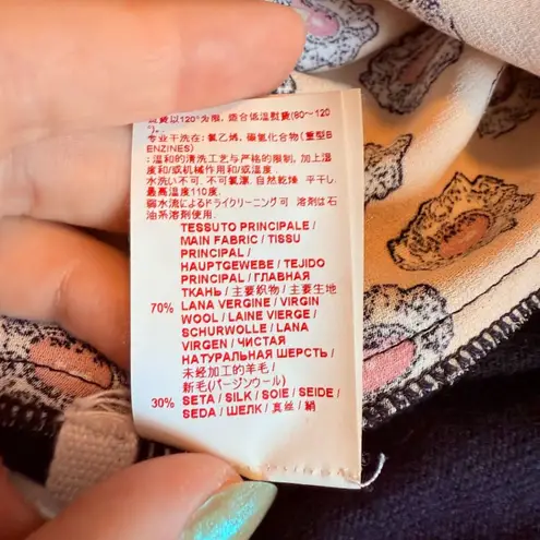 Vintage Marni Silk & Virgin Wool Baroque Jewel Print Collared Sweater Top 40 Black Size M