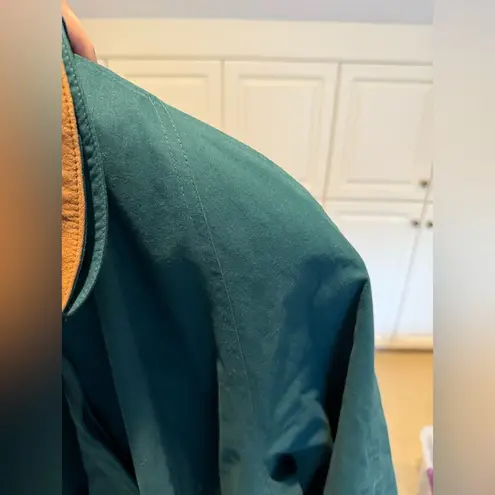 London Fog NWT Vintage Coat Jacket Size 14 Petite Dark Teal Leather Collar Barn