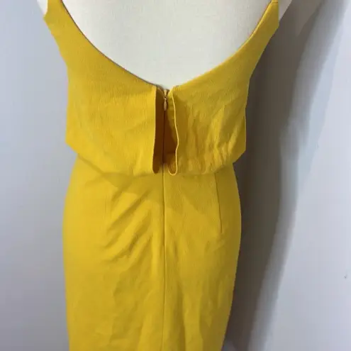 Dress the Population Alondra Blouson Sheath Dress in Marigold Size X-Small